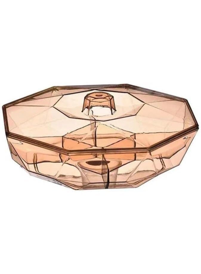 "A luxurious acrylic snack tray and bonbonniere with an elegant transparent lid, internally divided for serving nuts, cookies, and biscuits in a practical and stylish way, combining beauty with a refined decorative touch (Elc)." - Image 1